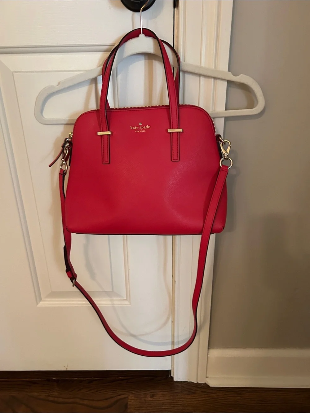 kate spade red leather satchel with detachable strap with bag for cover